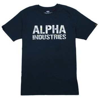 Vêtements Homme T-shirts manches courtes Alpha T-shirt  Camo Print bleu nuit/blanc