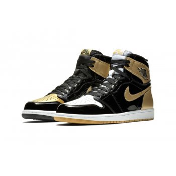 Chaussures Baskets montantes Nike Air Jordan 1 High Top 3 Gold Black Black/Black-Metallic Gold