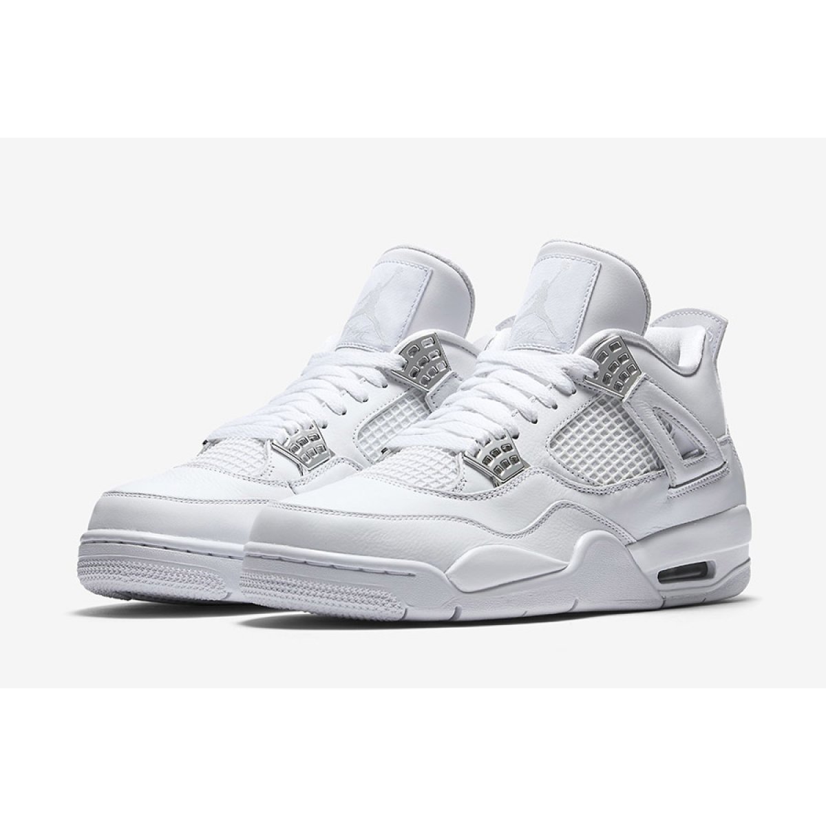 Nike Air Jordan 4 Pure Money White/Metallic Silver-Pure Platinum -  Livraison Gratuite | Spartoo ! - Chaussures Basket montante 190,00 €