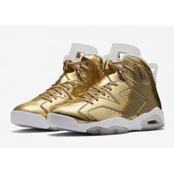 Chaussures Baskets montantes Nike Air Jordan 6 Pinnacle Gold Metallic Gold/White
