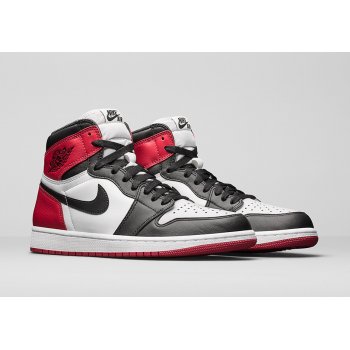 Chaussures Baskets montantes Nike Air Jordan 1 High Black Toe Black/White-Varsity Red