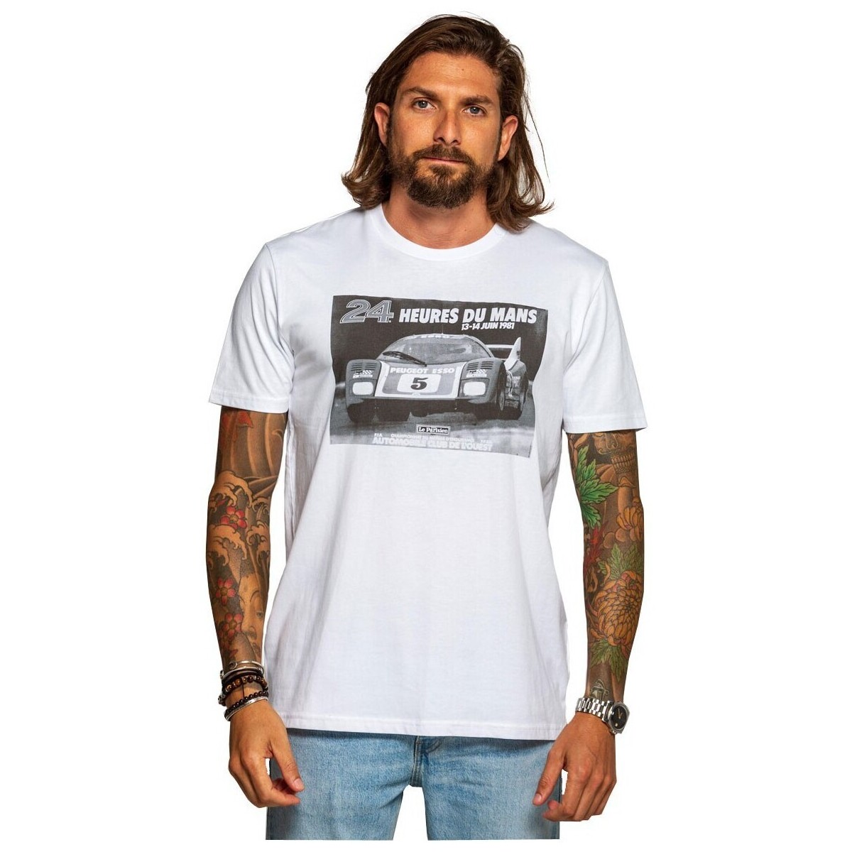 Vêtements Homme T-shirts & Polos Classic Legend Motors Tee-shirt  ref_50357 Noir/Blanc Noir