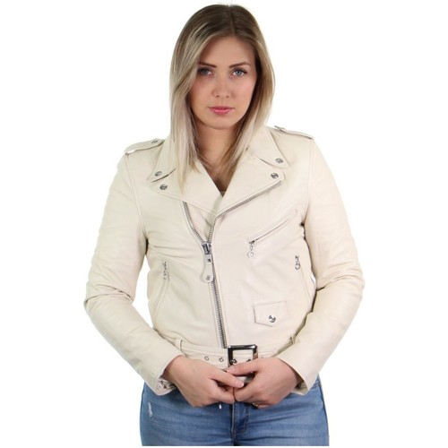 Schott Blouson perfecto en cuir ref_31135 Off white Beige - Vêtements  Blousons Femme 389,00 €