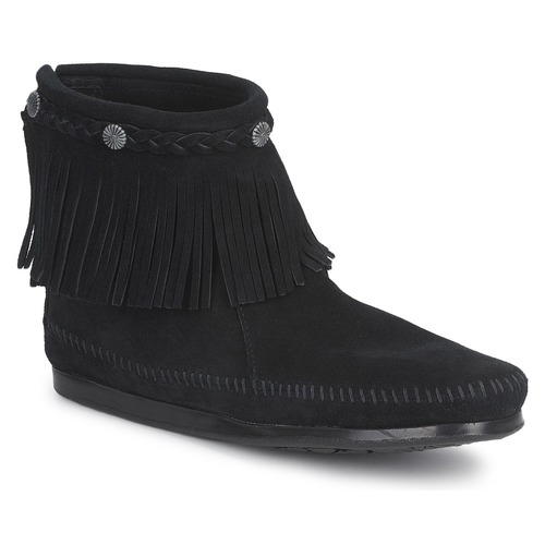 Chaussures Femme Boots Minnetonka HI TOP BACK ZIP BOOT Silhouette Noir