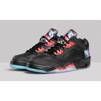 Chaussures Baskets basses Nike Air Jordan 5 Low China Black/Bright Crimson-Beta Blue-Black