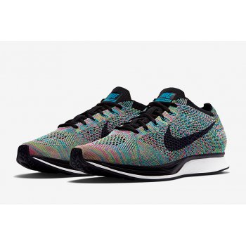 Chaussures Baskets basses Nike Flyknit Racer Multicolor 2.0 Green Strike/Blue Lagoon/Pink Pow/Black