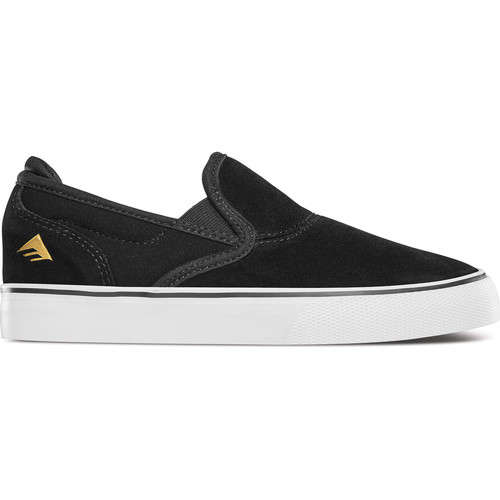 Chaussures Enfant Chaussures de Skate Emerica WINO G6 SLIP ON YOUTH BLACK WHITE GOLD 