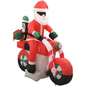 Maison & Déco Décorations festives VidaXL Père Noël gonflable sur moto 160 cm Multicolore