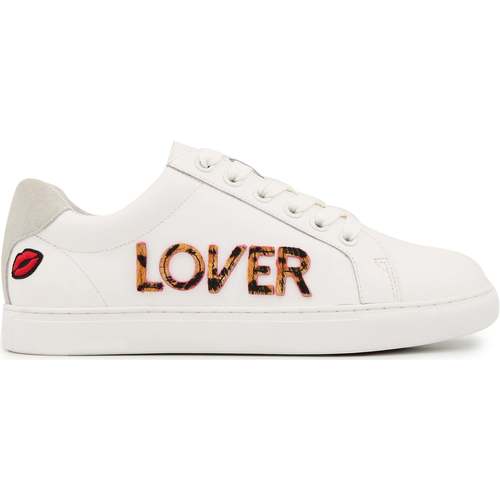 Chaussures Femme Baskets mode Bons baisers de Paname Rose is in the air Love Block Lover Blanc