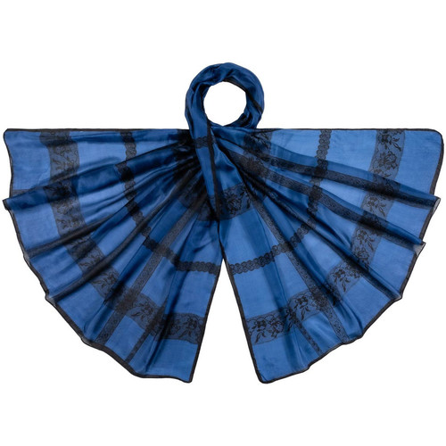Accessoires textile Femme Echarpes / Etoles / Foulards Allée Du Foulard Etole soie Serrati Bleu