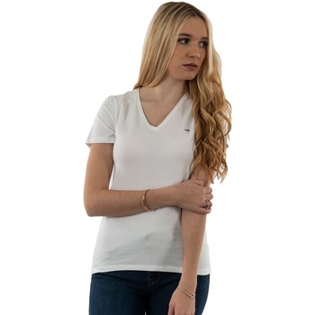 Vêtements Femme T-shirts manches courtes Tommy Jeans dw0dw09197 Blanc