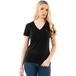 Vêtements Femme T-shirts manches courtes Tommy Jeans skinny stretch bds black noir