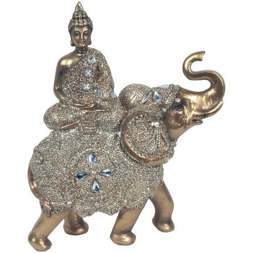 Maison & Déco Statuettes et figurines Signes Grimalt Bouddha Assis Sur L'Éléphant Dorado