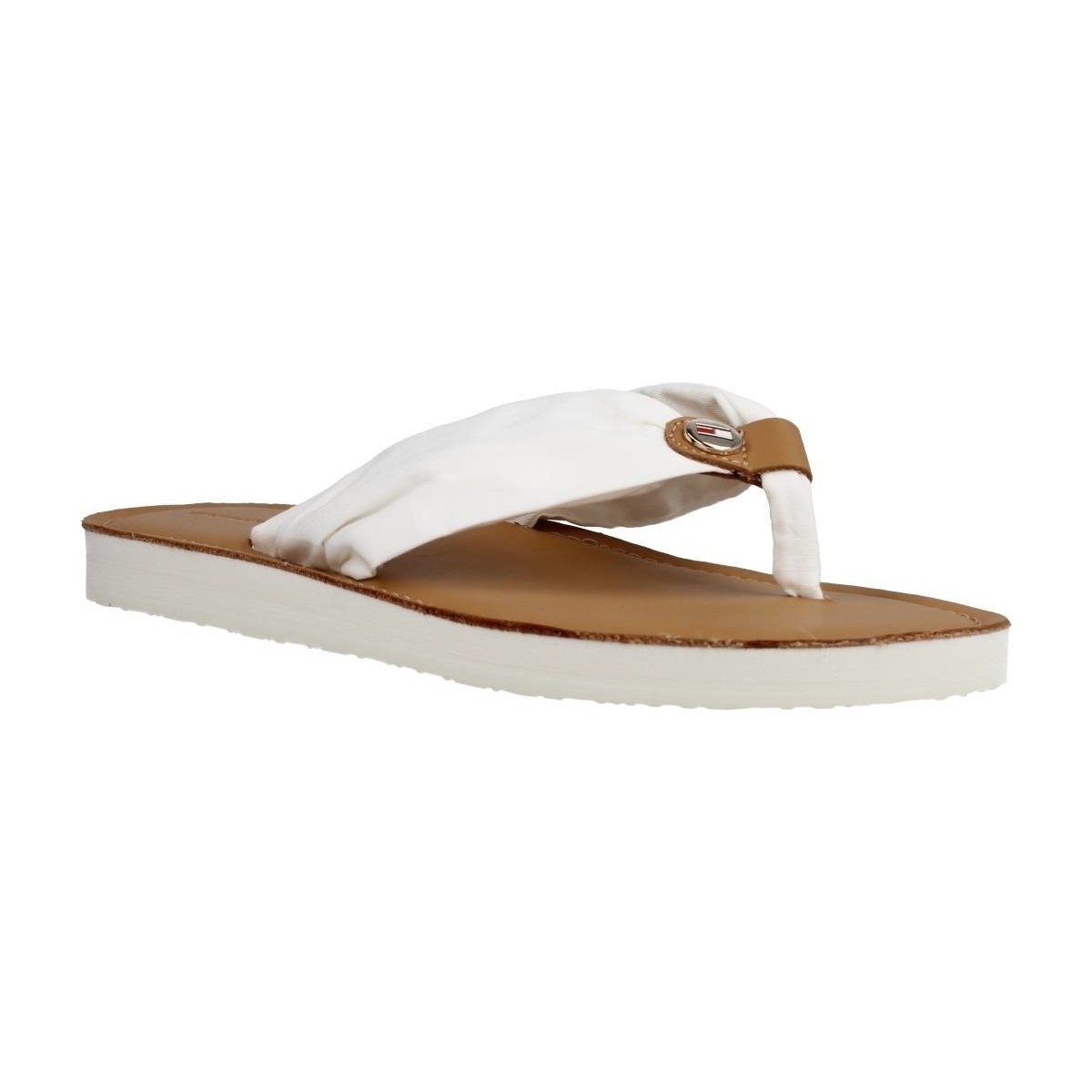 Chaussures Femme Sandales et Nu-pieds Tommy Hilfiger LEATHER FOOTBED BEACH SA Blanc