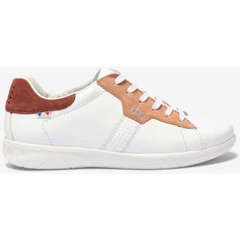 Chaussures Femme Baskets basses TBS Baskets cuir made in france ODHELYA Blanc et Peche
