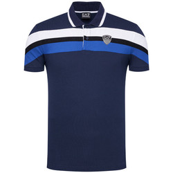 Vêtements Homme T-shirts & Polos Ea7 Emporio velvet-effect Armani Polo EA7 Emporio Bleu