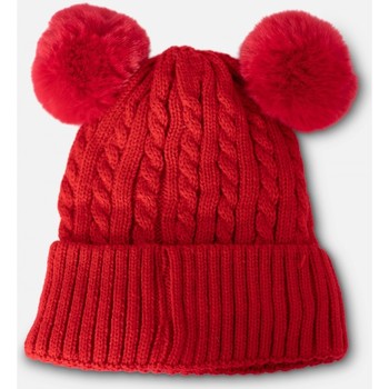 chapeau kebello  bonnet avec doublure en polaire et pompon rouge f 
