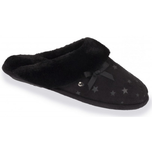 Chaussures Femme Chaussons Isotoner chaussons femme étoiles noir 97168 Noir
