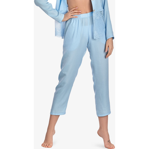 Vêtements Femme Pyjamas / Chemises de nuit Ajour Bas pyjama pantalon 7-8 Forget-Me-Not bleu ciel Bleu