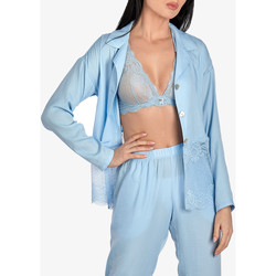 Vêtements Femme Pyjamas / Chemises de nuit Ajour Haut pyjama manches longues Forget-Me-Not bleu ciel Bleu Ciel