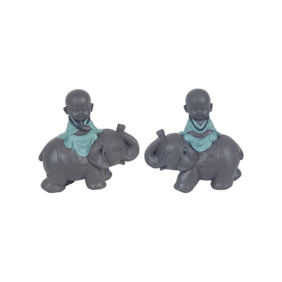 Maison & Déco Statuettes et figurines Signes Grimalt Bouddha Sur Éléphant 2U Bleu
