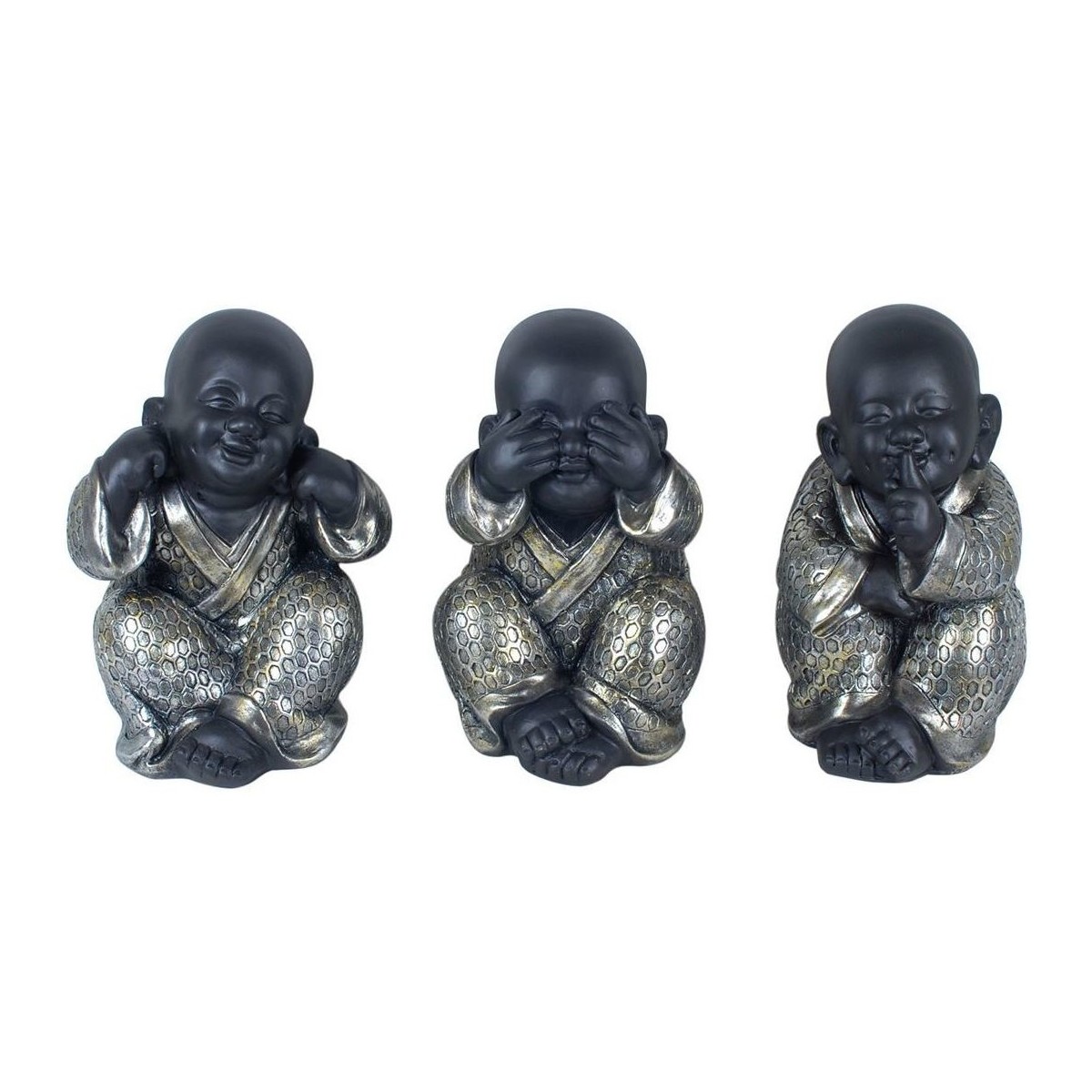 Maison & Déco Statuettes et figurines Signes Grimalt Bouddha Ne Voit Pas-Parler Set 3U Argenté