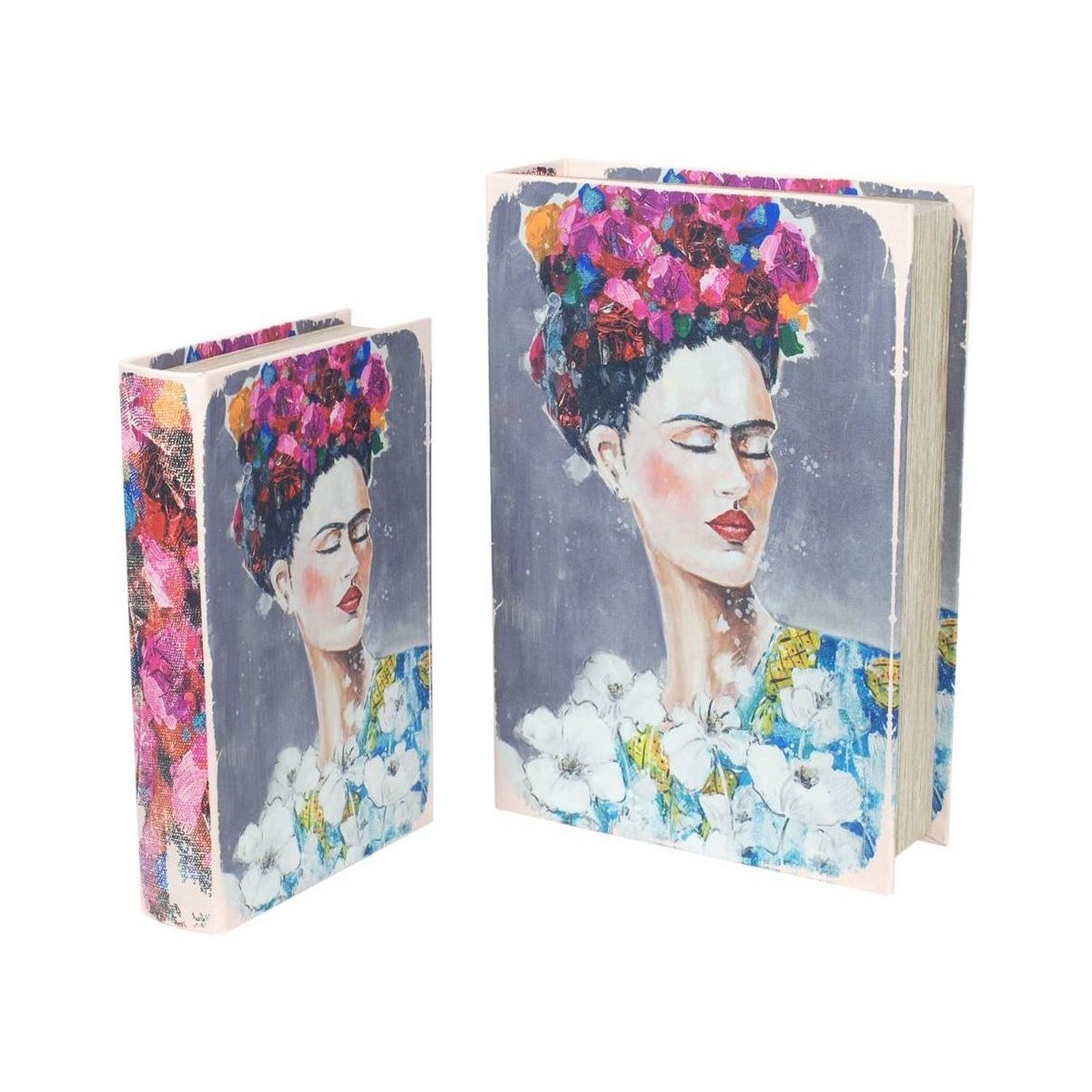 Maison & Déco Toujours à carreaux Signes Grimalt Boîtes De Livres De Frida Set 2U Multicolore