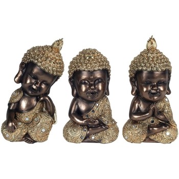 Maison & Déco Statuettes et figurines Signes Grimalt Bouddhas 3 Différents Dorés Noir
