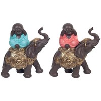 Les Gardiens De Statuettes et figurines Signes Grimalt Bouddha Sur Éléphant Set 2U Multicolor