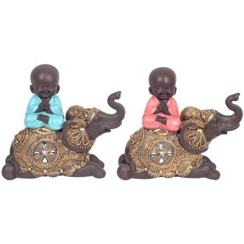 Statuette Chat En Résine Statuettes et figurines Signes Grimalt Bouddha Sur Éléphant 2U Multicolore