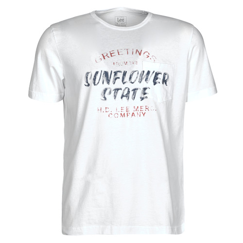 T-shirts Manches Courtes Lee SS POSTER TEE Blanc - Livraison Gratuite 