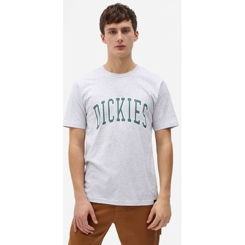 Vêtements Dickies T-shirtgris chiné/vert - Vêtements T-shirts manches courtes Homme 36 