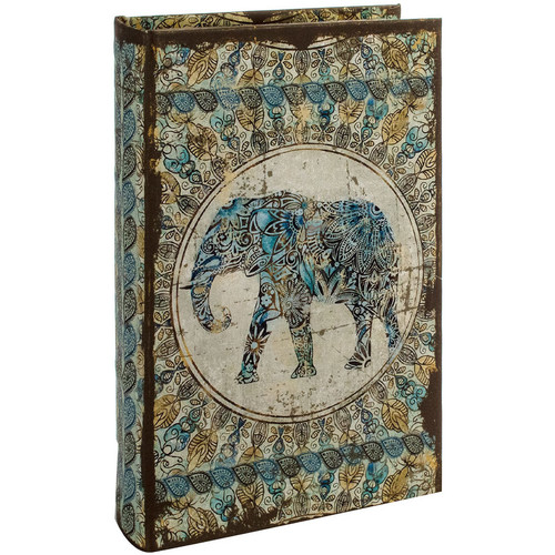 Maison & Déco Paniers / boites et corbeilles Signes Grimalt Boîte De Livre D'Éléphant Bleu