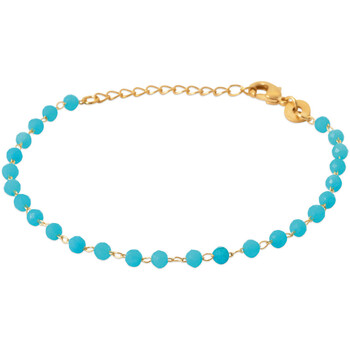 La mode responsable Femme Bracelets Brillaxis Bracelet  doré perles bleu turquoise Jaune