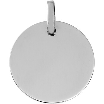 pendentifs brillaxis  médaille ronde or blanc 18 carats 15 mm 