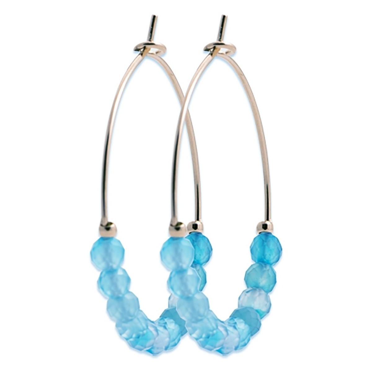 Montres & Bijoux Femme Boucles d'oreilles Brillaxis Créoles  perles quartz turquoise Jaune