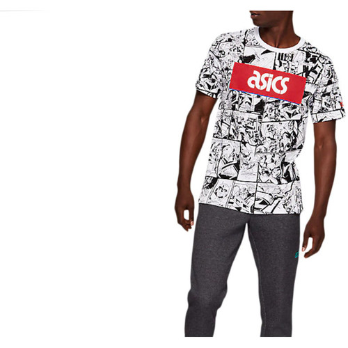 Vêtements Homme T-shirts manches courtes Asics and TF M Graphic SS 1 Tee Blanc