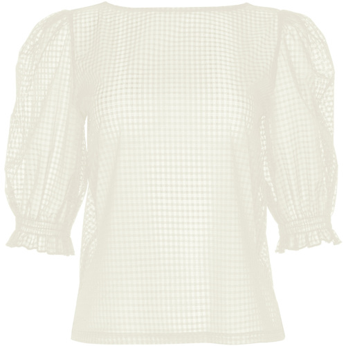 Vêtements Femme Chaussettes et collants Lisca Top transparent manches trois quarts Limitless  Cheek Blanc