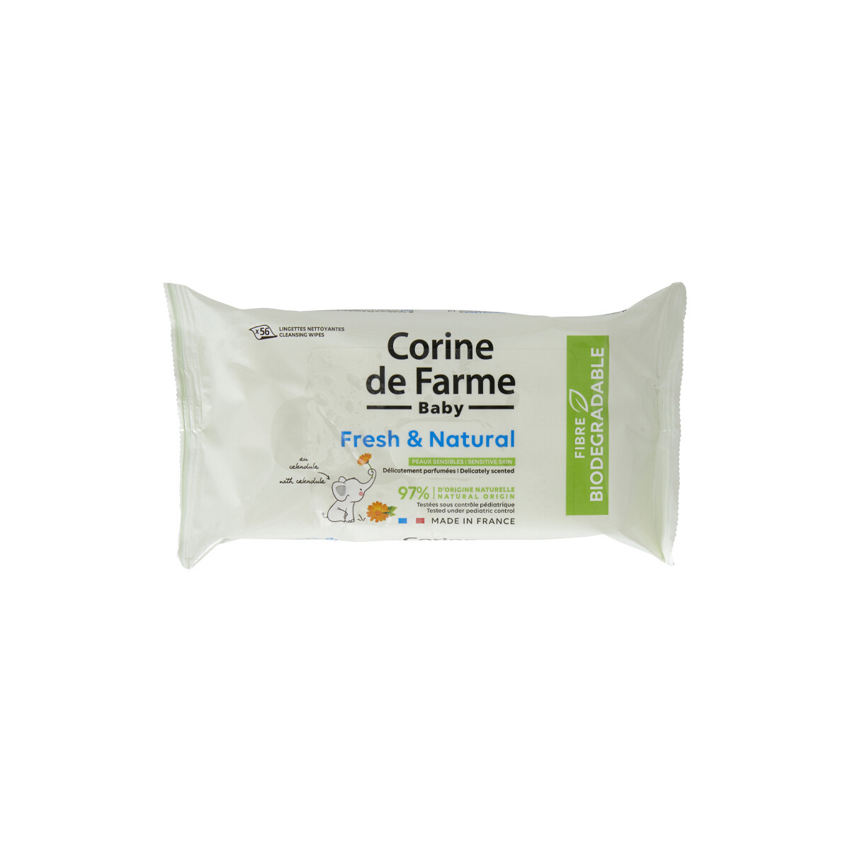 Beauté Soins corps & bain Corine De Farme Lingettes change Fresh & Natural fibres biodégrada Autres