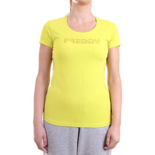 Vêtements Femme T-shirts manches courtes Freddy S1WBCT1 T-Shirt/Polo femme Jaune Jaune