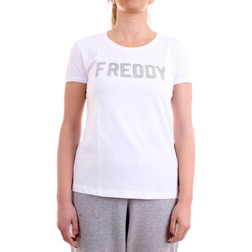 Vêtements Femme T-shirts sportswear manches courtes Freddy S1WCLT1 T-Shirt/Polo femme blanc Blanc