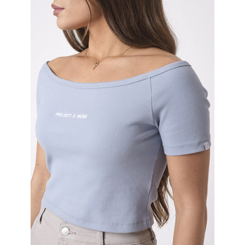 Vêtements Project X Paris Tee Shirt F211076 Bleu clair - Vêtements T-shirts & Polos Femme 25 