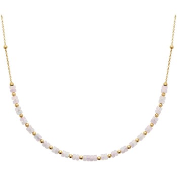 Montres & Bijoux Femme Bracelets Brillaxis Bracelet  perles quartz rose Jaune