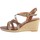 Chaussures Femme Sandales et Nu-pieds The Divine Factory Sandale Compensée QL4354 Marron