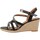 Chaussures Femme Sandales et Nu-pieds The Divine Factory Sandale Compensée QL4354 Noir