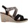 Chaussures Femme Sandales et Nu-pieds The Divine Factory Sandale Compensée QL4353 Noir