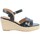 Chaussures Femme Sandales et Nu-pieds The Divine Factory Sandale Compensée QL4351 Noir