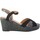 Chaussures Femme Sandales et Nu-pieds The Divine Factory Sandale Compensée QL4349 Noir