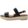 Chaussures Femme Sandales et Nu-pieds The Divine Factory Sandale Compensée QL4348 Noir