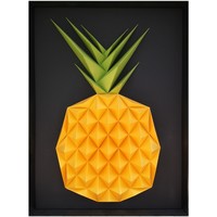 Maison & Déco Tableaux / toiles Polygone Origami Ananas Multicolore
